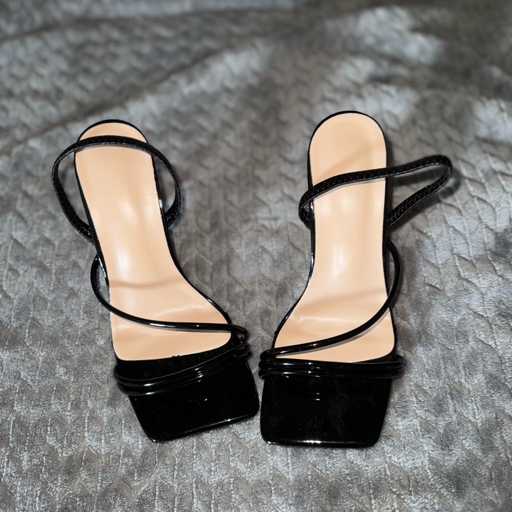 Elegant Black Strappy Heels